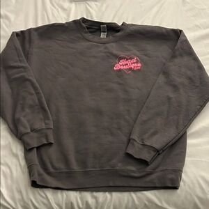 Hazel Boutique Charcoal Sweatshirt with Pink Logo